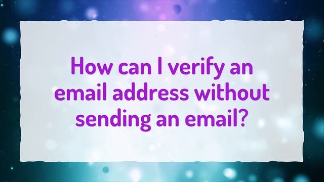 How do I check if an email address is valid? смотреть онлайн