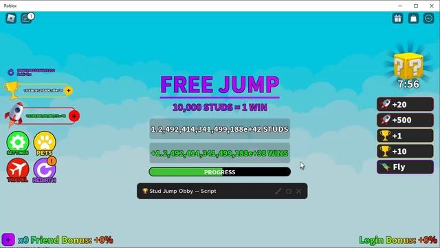 [NEW] OP Roblox Stud Jump Obby Script [PASTEBIN] | INFINITE STATS! | Auto Win | Auto Tap смотреть онлайн