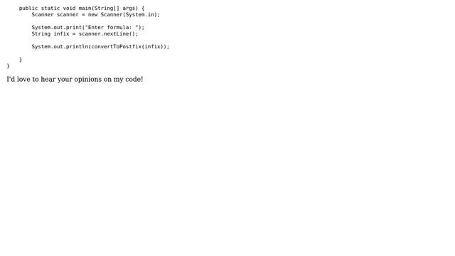 Code Review: Infix to Postfix Formula Parser Java смотреть онлайн