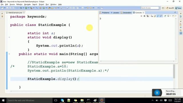 What is static Keyword In Java смотреть онлайн