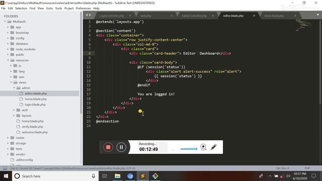 User Role management Access List Control laravel 7 смотреть онлайн