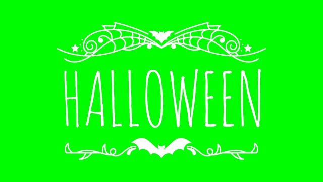 Хэллоуин/Halloween: красивая надпись на хромакее, футаж #3 для видео смотреть онлайн