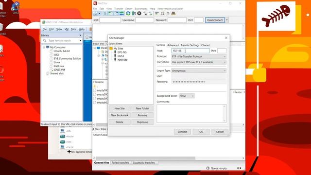 2 1 Using Filezilla Client to import images into GNS3 VM смотреть онлайн