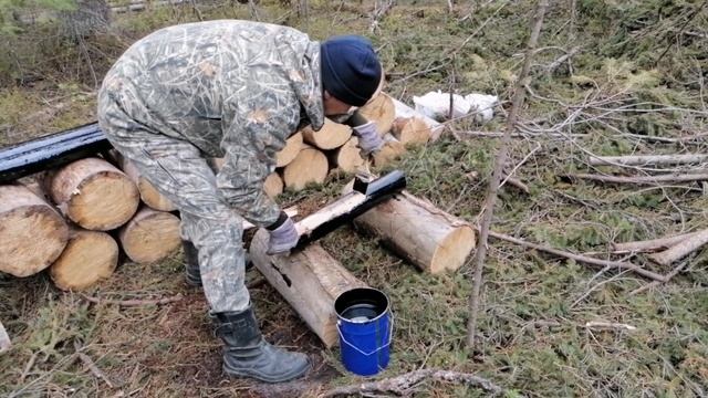 Шарапы.Участок под ИЖС. Временное укрытие. Подготовка столбов. Заключительный этап.