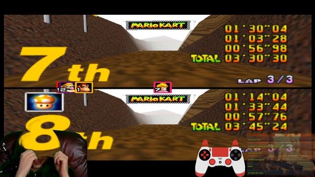 Mario Cart 64 "remote play" lag testing, Player 2 is approx 1500 Km away смотреть онлайн