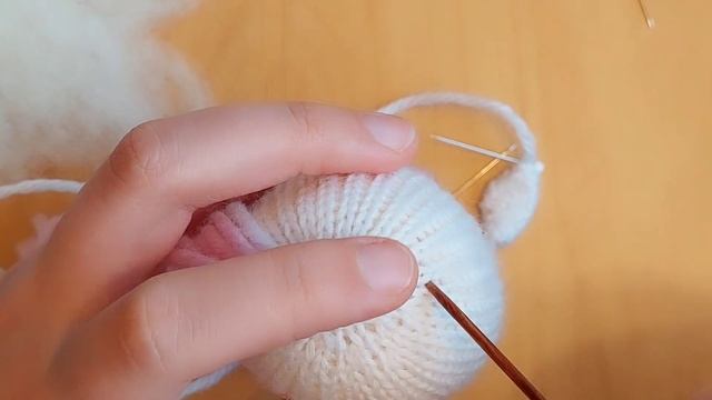 МК Вязаные игрушки спицами для начинающих. Мишка спицами МК.