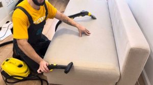 Процесс химчистки дивана | Новая технология химчистки | Чистка с помощью парогенератора