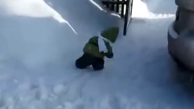 Обезьянка в снегу =) смотреть онлайн