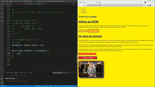 43. SCSS a Sass - Cykly: cyklus each a list смотреть онлайн