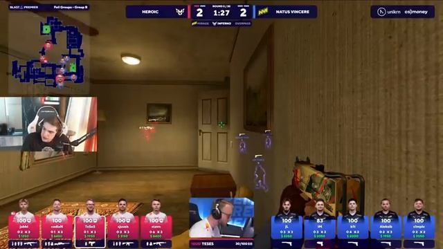 ЭВЕЛОН СМОТРИТ: НОВЫЙ СОСТАВ НАВИ ПРОТИВ ГЕРОИК КС ГО / NAVI vs HEROIC EVELONE РЕАКЦИЯ смотреть онлайн