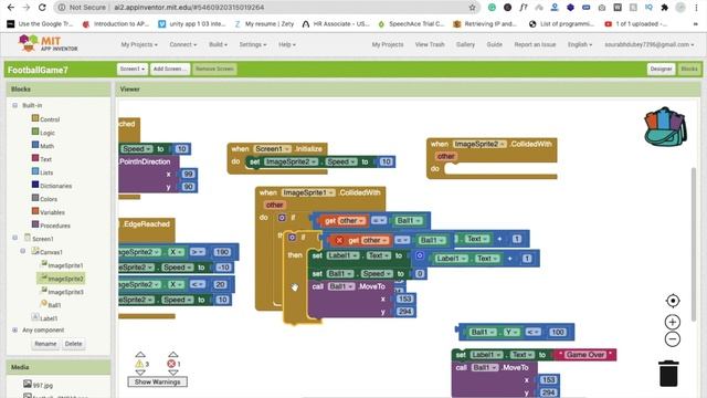How To Make A Football Game In Mit App Inventor 2 Part - 3