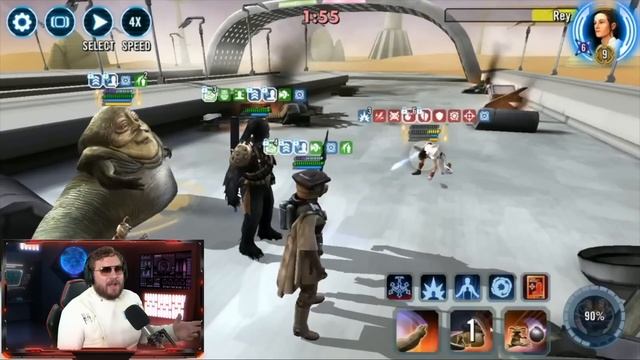 Jabba the Hutt Unlocked + Ultimate Ability Gameplay Review - Best Counter to Master Kenobi in SWGoH смотреть онлайн
