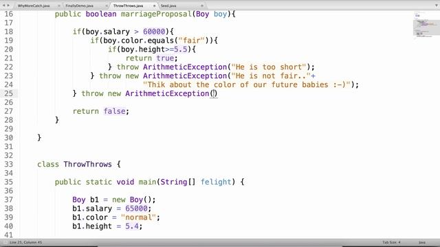 Exception Handling Part 7 - throw and throws keyword смотреть онлайн