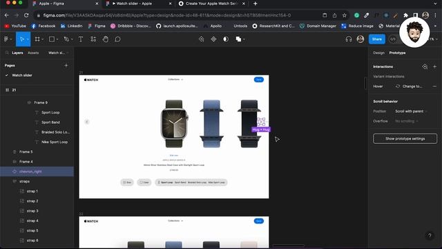 Apple Watch Series 9 Slider - Figma Prototype Tutorial смотреть онлайн