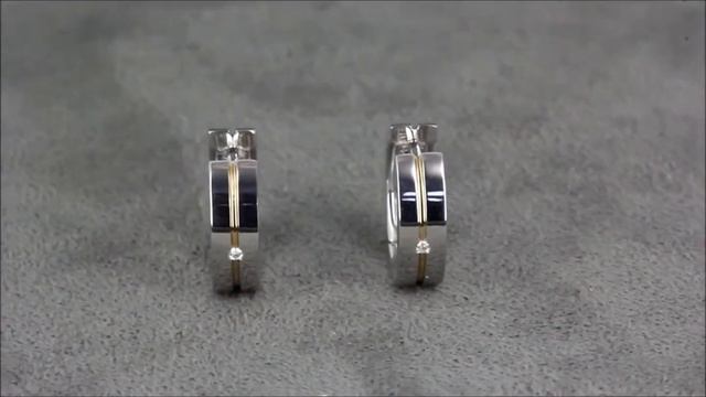 Серьги кольца из белого золота