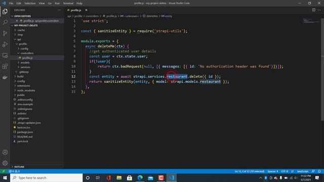 Strapi API Custom Controller || Profile/me DELETE смотреть онлайн