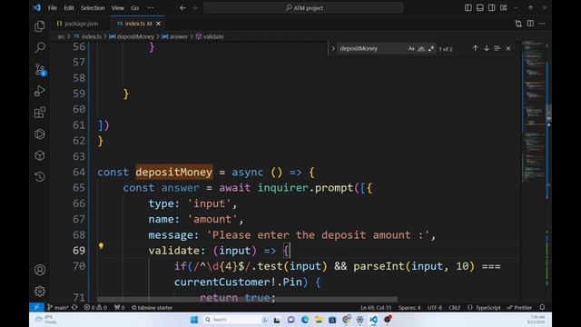 TypeScript basics Node projects 03: ATM part 3 смотреть онлайн