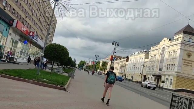 Курск 10 Курская Красная площадь в городе Курске улица Ленина типа Курский Арбат фонтаны летом днëм смотреть онлайн