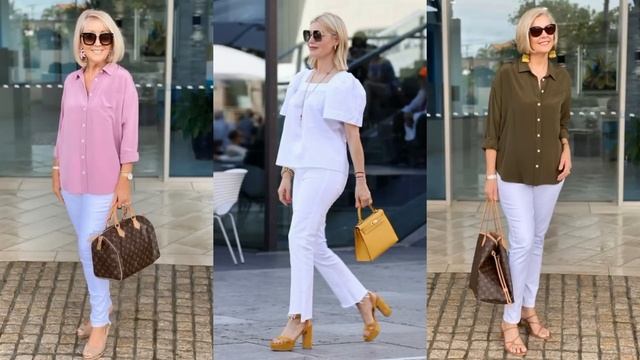 ?НЕВЕРОЯТНО СТИЛЬНЫЕ ОБРАЗЫ С БЕЛЫМИ БРЮКАМИ ДЛЯ ЖЕНЩИН 50+? LOOK WITH WHITE PANTS FOR WOMEN 50+ смотреть онлайн
