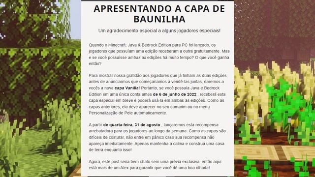 ? ANUNCIADA A NOVA CAPA PARA OS JOGADORES DO MINECRAFT JAVA E BEDROCK! смотреть онлайн
