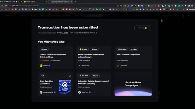 Scroll Последняя неделя активностей с проектом DODO, Airdrop Testnet Free NFT смотреть онлайн