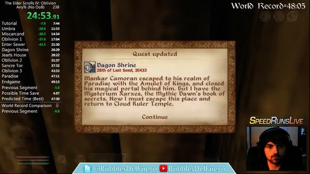 The Elder Scrolls IV: Oblivion Speedrun (No Out-of-Bounds) 47:30 RTA (2/17/15) смотреть онлайн