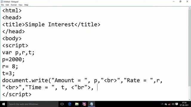javascript program for simple interest in Hindi with simple calculation code with output in js смотреть онлайн