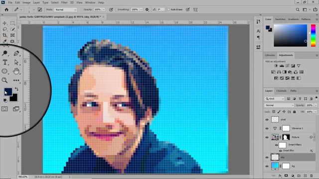 แนะนำเทคนิคการทำรูปถ่ายเป็นรูป pixel 8 bit เหมือนในเกมส์ยุคสมัยก่อน ด้วยโปรแกรม Photoshop CC смотреть онлайн
