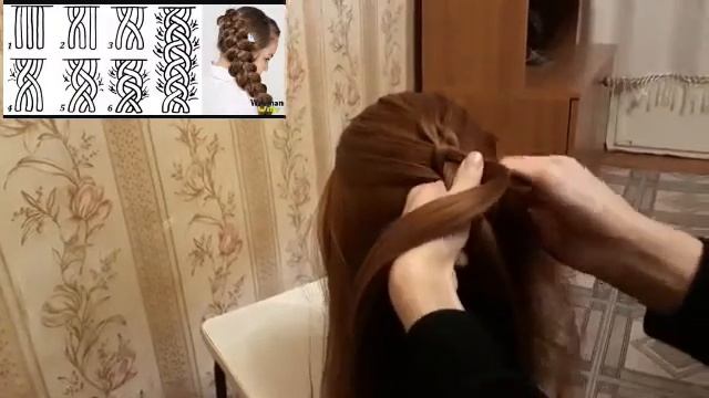 Коса из трех прядей. Французская коса. French braids. смотреть онлайн