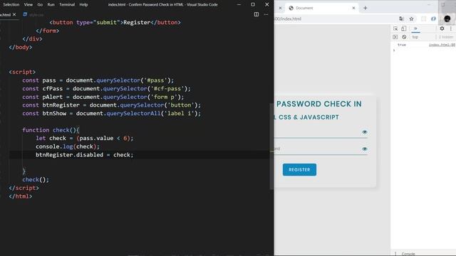 Confirm Password Check in HTML CSS & Javascript смотреть онлайн