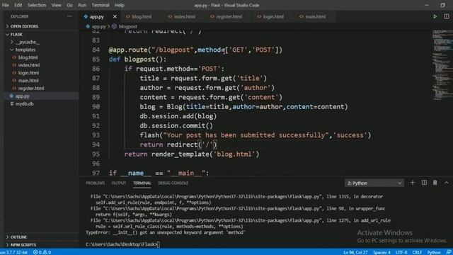 20:- Saving Form Data In Database Using Flask In Hindi | Flask In Hindi смотреть онлайн