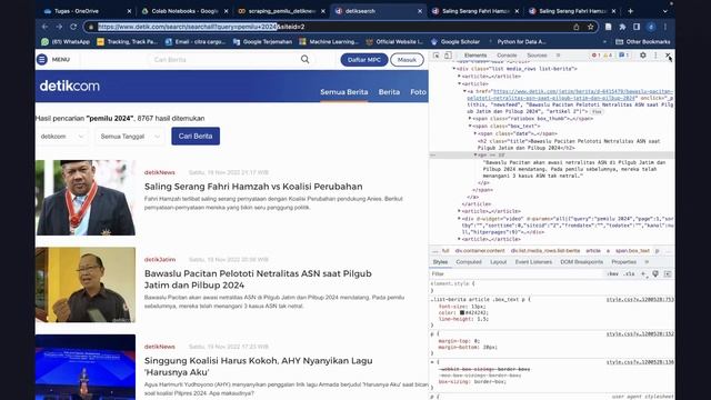 Scraping Berita Online pada Situs Detikdotcom Menggunakan Google Colab смотреть онлайн