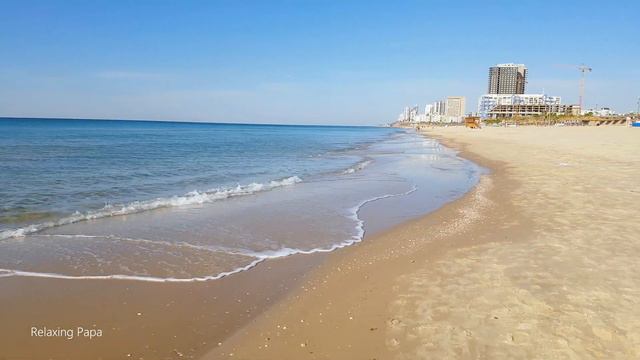 Walking on the Rishon Lezion Beach to Tayo Beach Bat Yam, ISRAEL смотреть онлайн