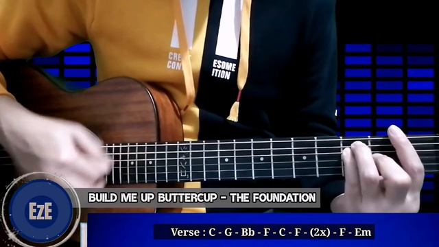 BUILD ME UP BUTTERCUP - THE FOUNDATION | Easy Chords Tutorial for Beginners 🎸🙂🎶 смотреть онлайн