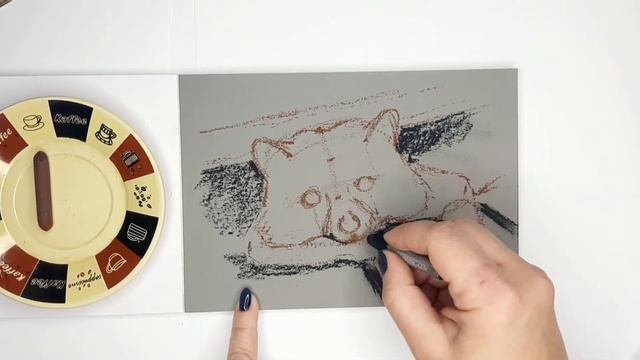 Как рисовать масляной пастелью. Енот. часть 1 смотреть онлайн