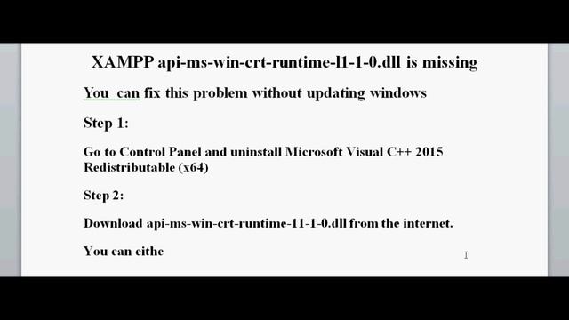 Xampp runtime dll missing смотреть онлайн
