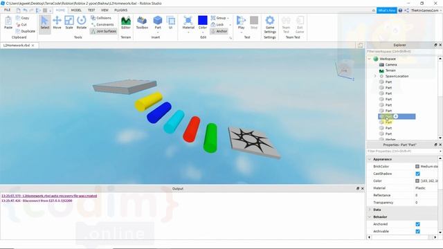 #Roblox Урок 2_10 Домашнее задание - Онлайн-школа программирования для детей 5-14 лет смотреть онлайн