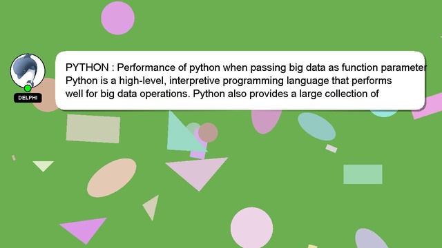 PYTHON : Performance of python when passing big data as function parameter смотреть онлайн