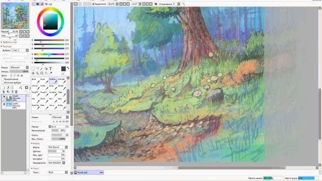 How to draw a forest / Как нарисовать лес смотреть онлайн