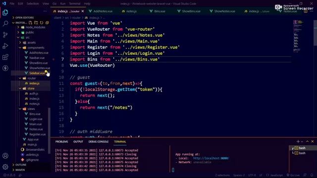 Laravel and Vue add Bins and get Bins notes | Google Keep Clone | Part - 10 смотреть онлайн