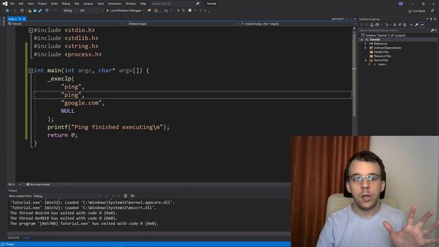 How to execute another program in C (using exec) смотреть онлайн