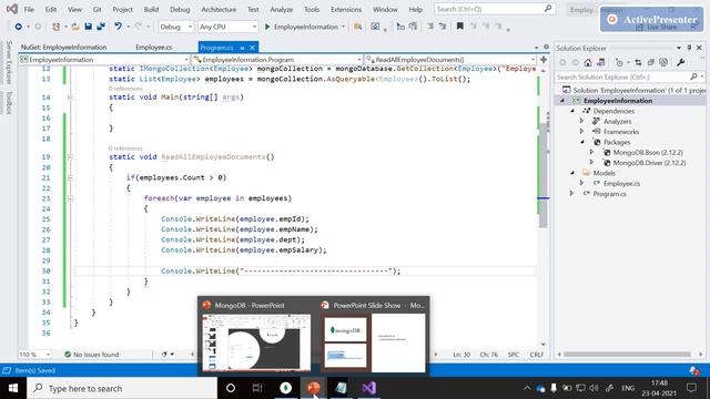 How to read documents from mongoDB in C# || MongoDB and C# CRUD Operations смотреть онлайн