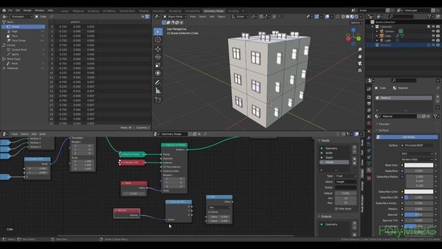 Blender 3.1 - Geometry Nodes - Parametric Buildings Создание Здания смотреть онлайн