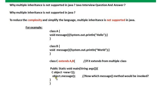 Multiple Inheritance Not Supported in Java смотреть онлайн