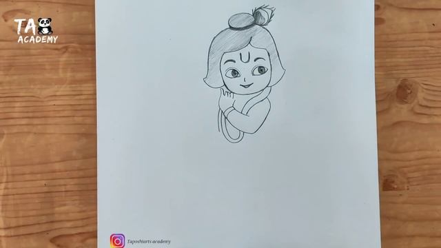 Cute bal krishna pencil drawing@taposhiarts смотреть онлайн