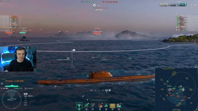 Подводные лодки в мире кораблей! Ранговые бои на 10 уровне смотреть онлайн