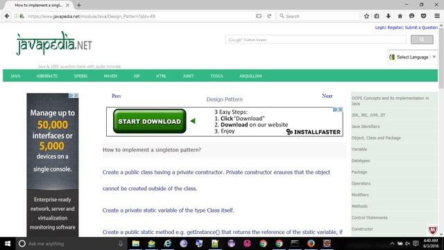 How to implement a singleton pattern?
- javapedia.net смотреть онлайн