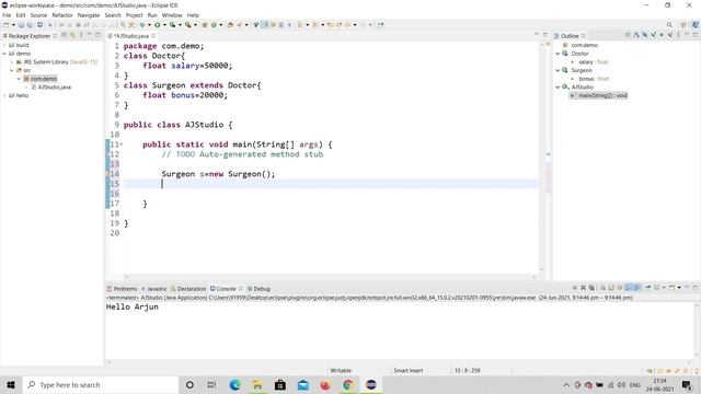 Java Inheritance Program Explained | Eclipse смотреть онлайн