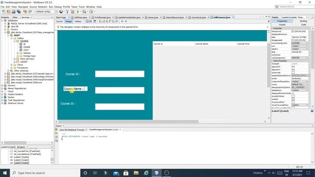 JAVA- How To Insert Update Delete And Display Data In jTable || Part 22- Fees Management System | смотреть онлайн