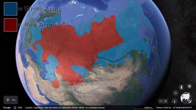 The Russian Civil War In 1 Minute Using Google Earth